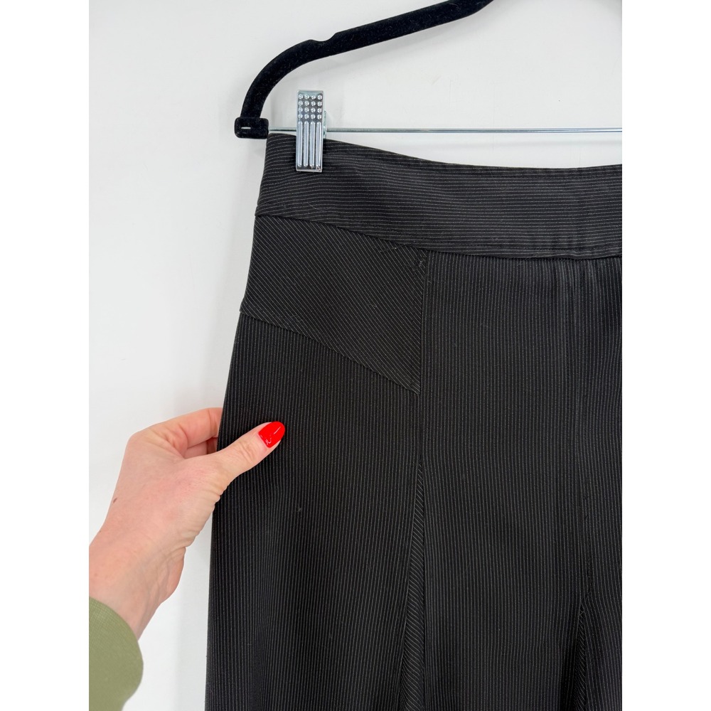 Sandro Flared Skirt Women 8 Black Pinstripe Goth Dark Academia School Girl - Picture 3 of 11